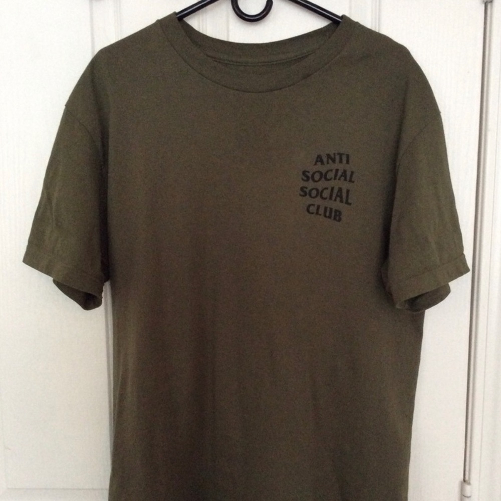 fw16 anti social social club military green shirt